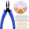 Split Rings for Jewelry Making, 700pcs Small Split Ring with Split Ring Pliers, Double Closed Jump Rings Craft Jump Loops Opener for Necklaces and Bracelets